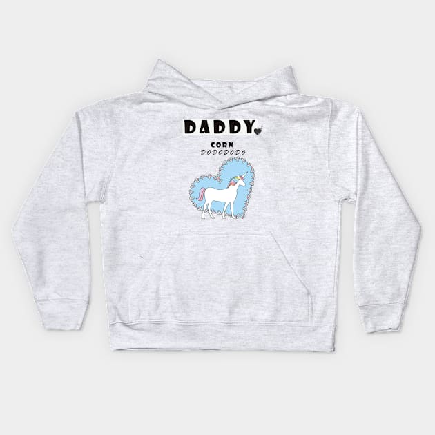 daddy corn funny dad Kids Hoodie by Newlookal